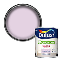 Dulux Quick dry Pretty pink Gloss Metal & wood paint, 750ml