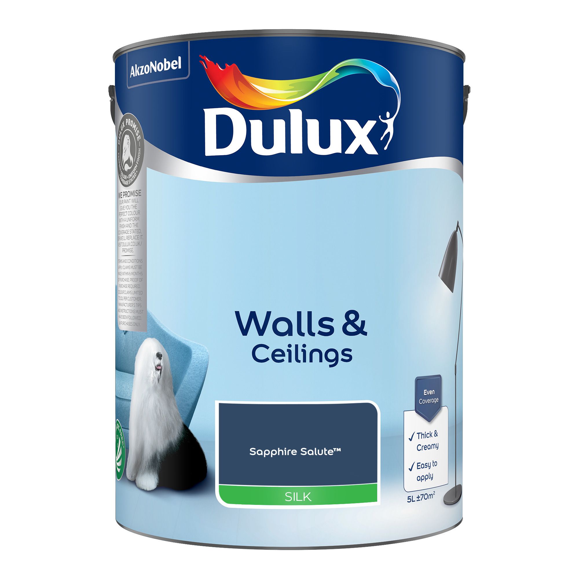 Dulux Sapphire Salute Silk Wall & ceiling Emulsion paint, 5L