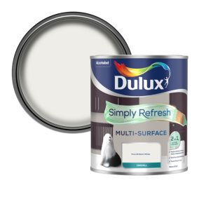 Dulux Simply Refresh Multi-surface Pure Brilliant White Eggshell Emulsion paint, 750ml