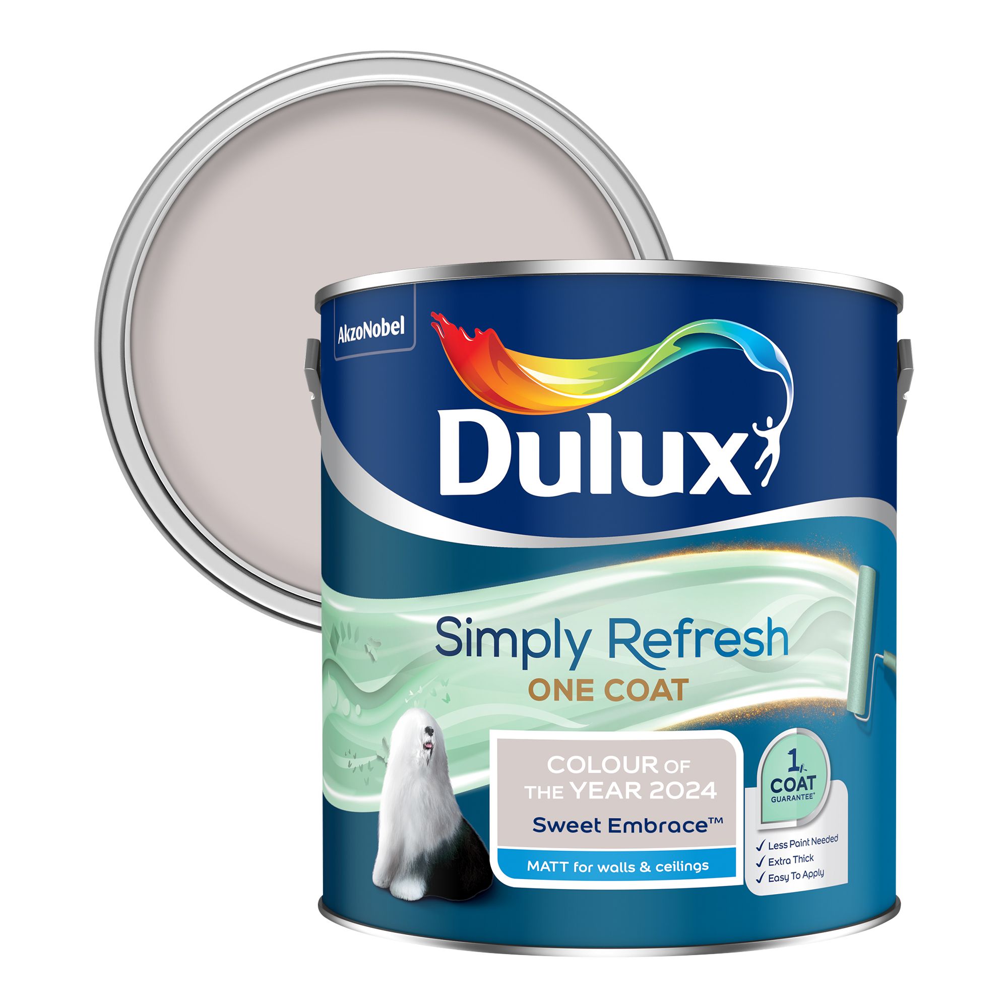 Dulux Simply Refresh Sweet Embrace Vinyl matt Emulsion paint, 2.5L