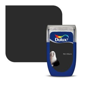 Dulux Standard Rich black Matt Emulsion paint, 30ml Tester pot