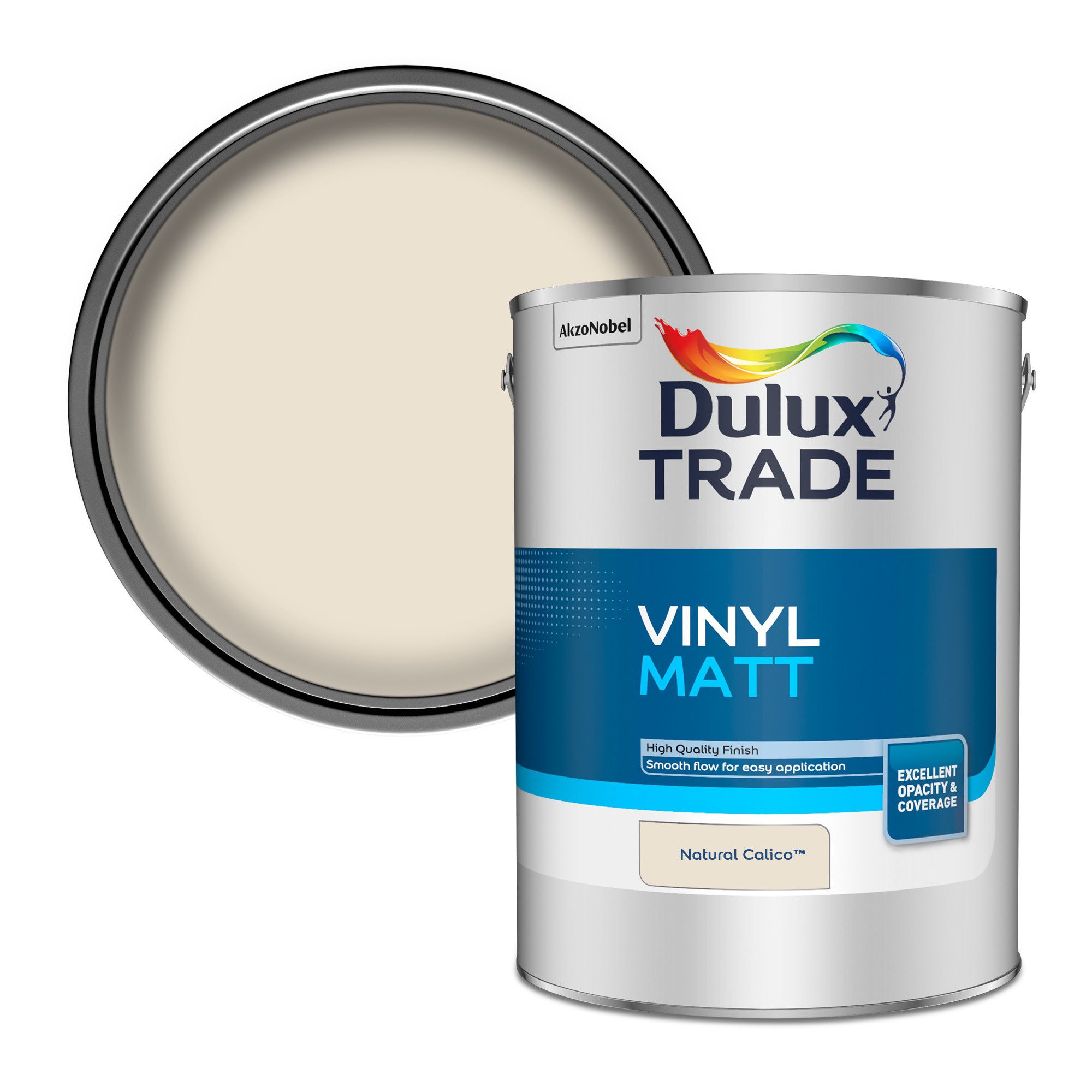 Dulux Trade Natural calico Matt Emulsion paint, 5L Tradepoint