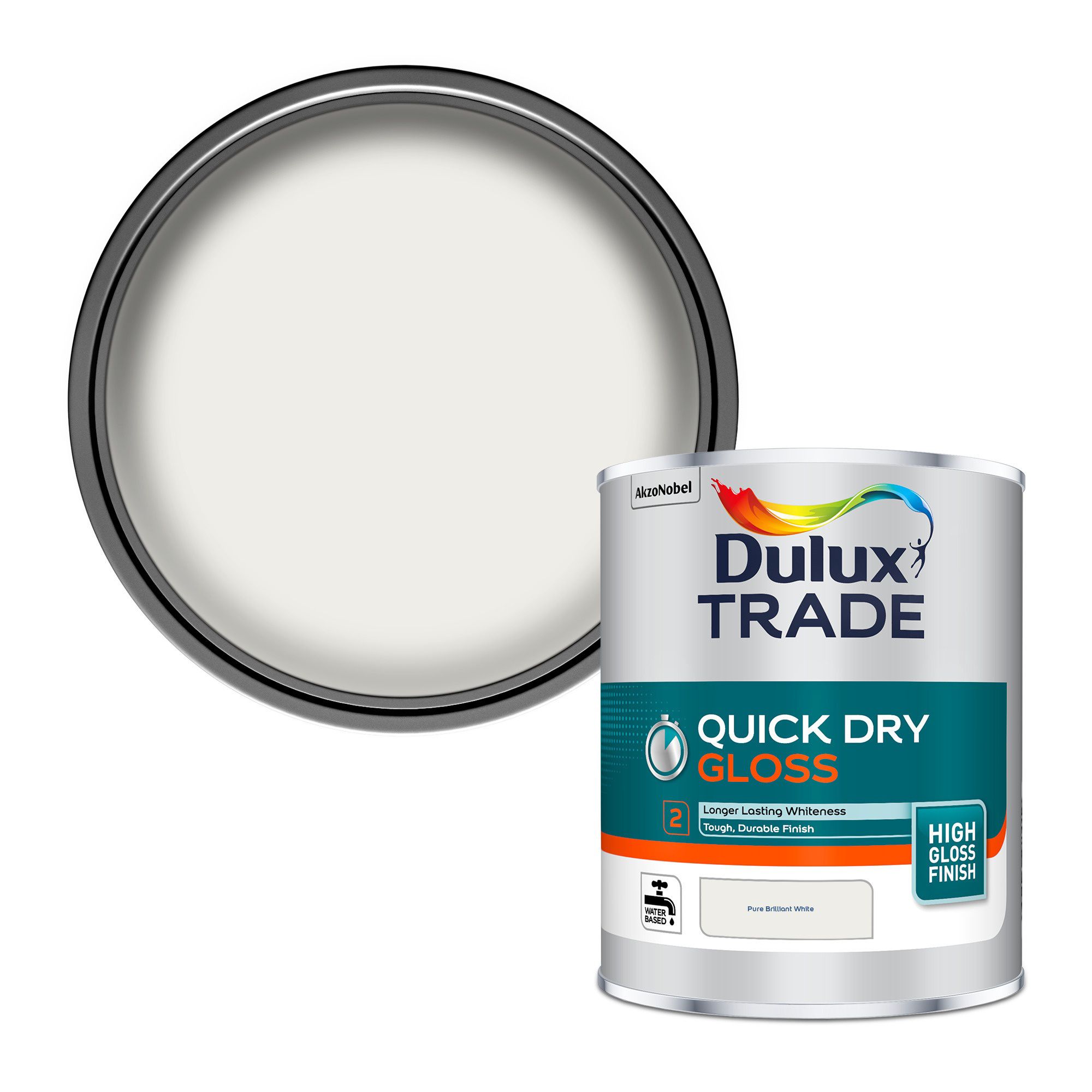 Dulux Trade Pure brilliant white Gloss Metal & wood paint, 1L Tradepoint