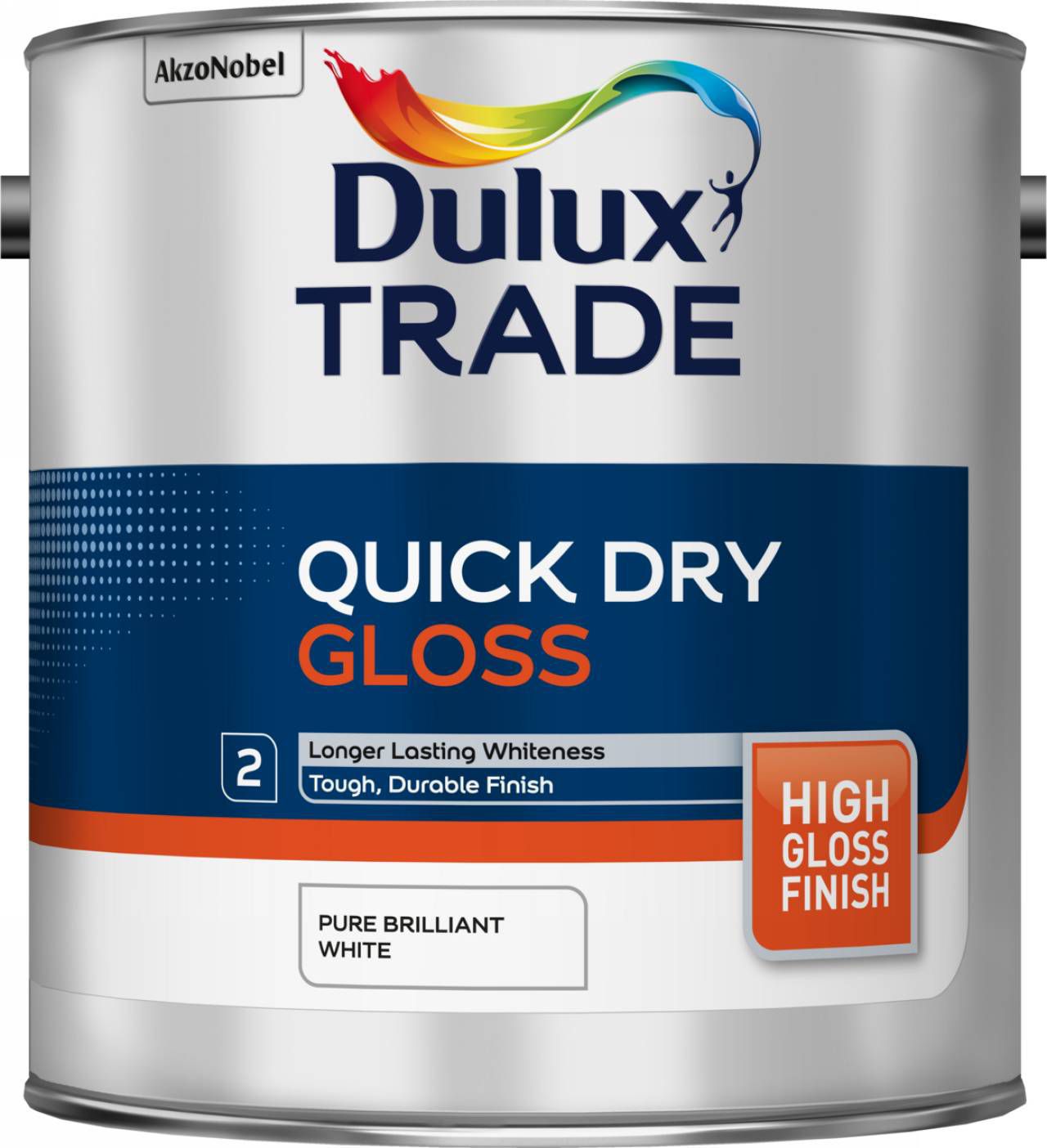 Dulux Trade Pure brilliant white Gloss Metal & wood paint, 2.5L