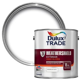 Dulux Trade Pure brilliant white Gloss Wood paint, 2.5L