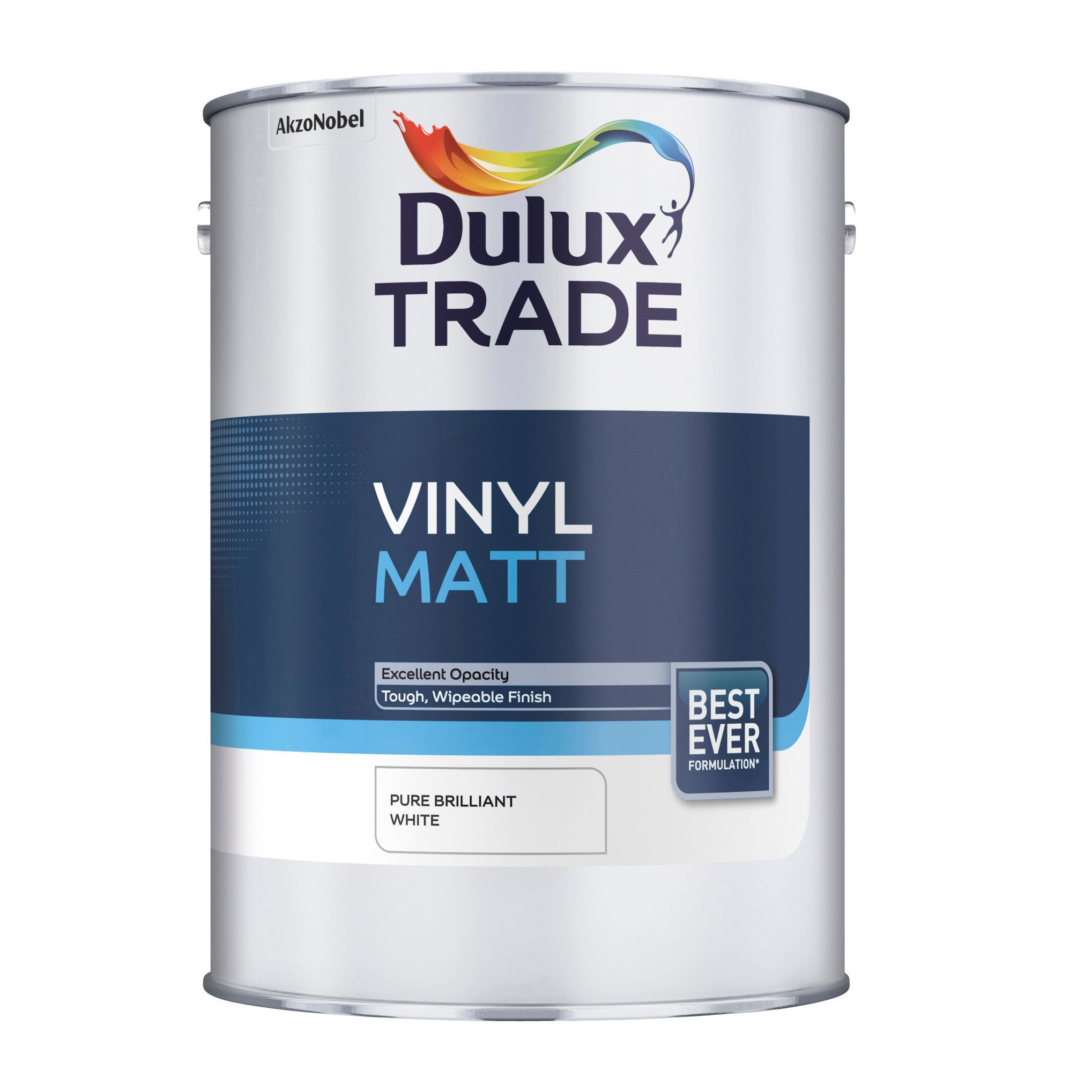 Dulux Trade Pure brilliant white Matt Emulsion paint, 5L