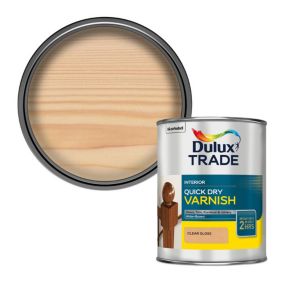 Dulux Trade Quick Dry Clear Gloss Wood varnish, 1L