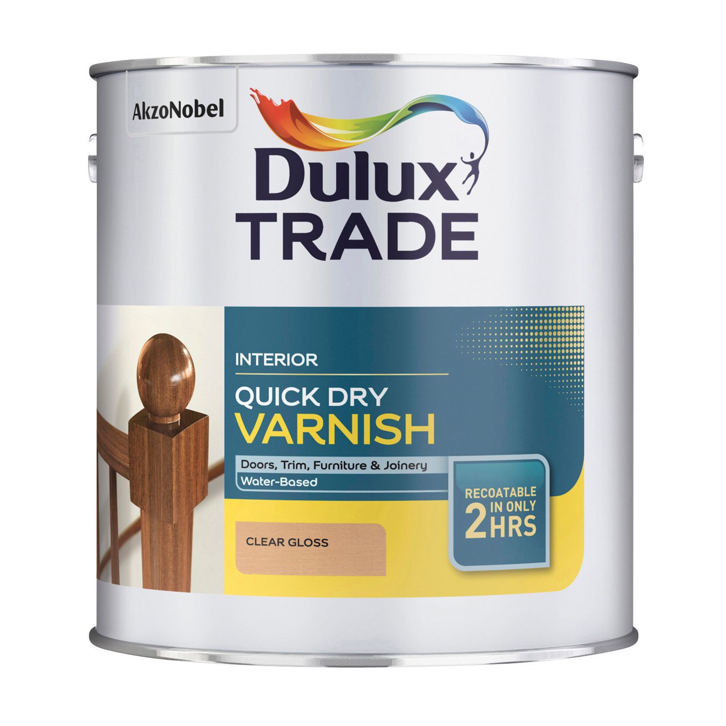 Dulux Trade Quick Dry Clear Gloss Wood varnish, 1L