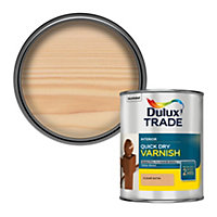 Dulux Trade Quick Dry Clear Satin Wood varnish, 1L