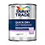 Dulux Trade Quickdry Pure brilliant white Satinwood Metal & wood paint, 1L