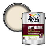 Dulux Trade Weathershield Gardenia Smooth Masonry paint, 5L