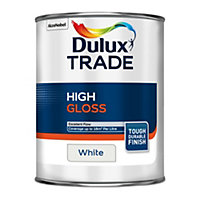 Dulux Trade White High gloss Metal & wood paint, 1L