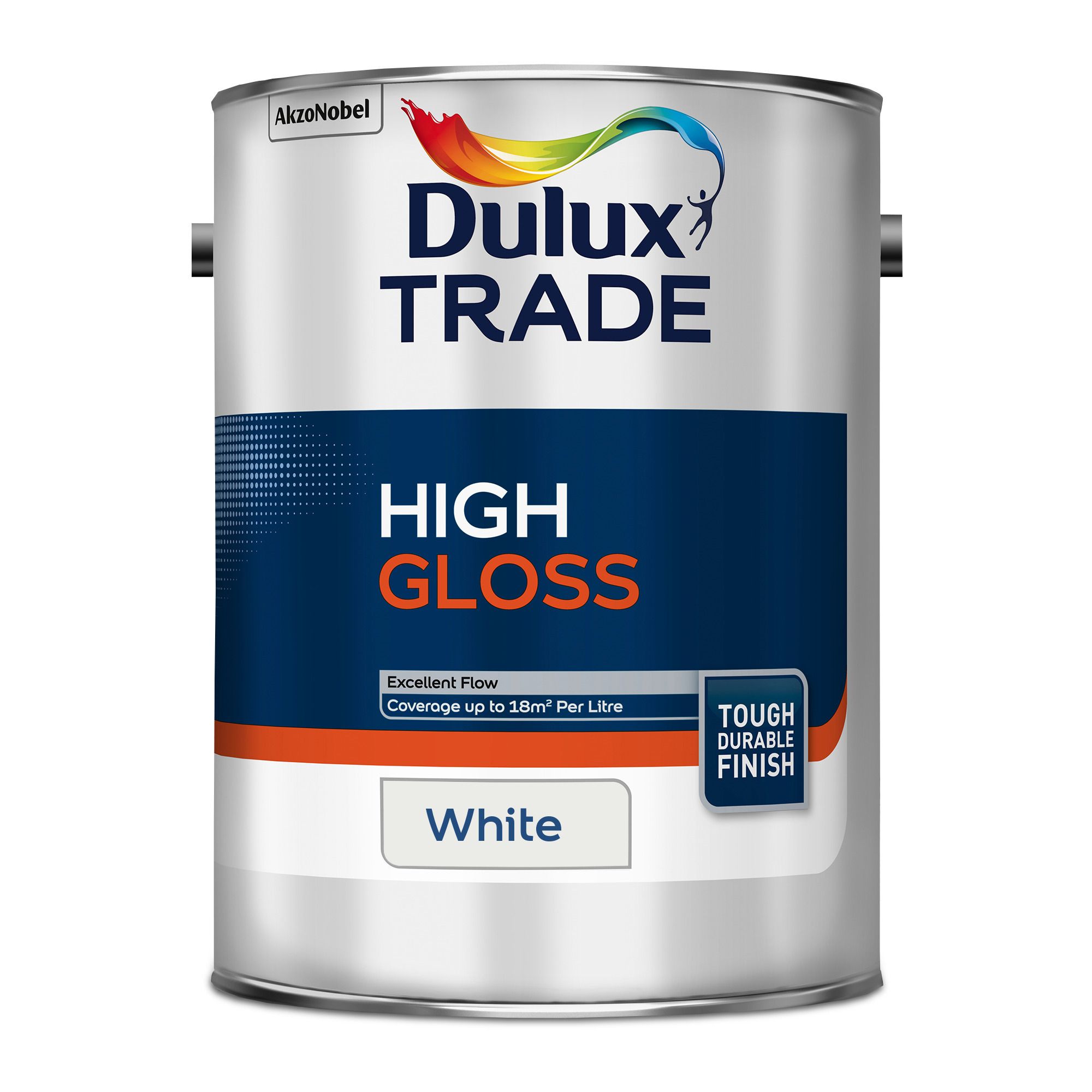 Dulux Trade White High gloss Metal & wood paint, 5L