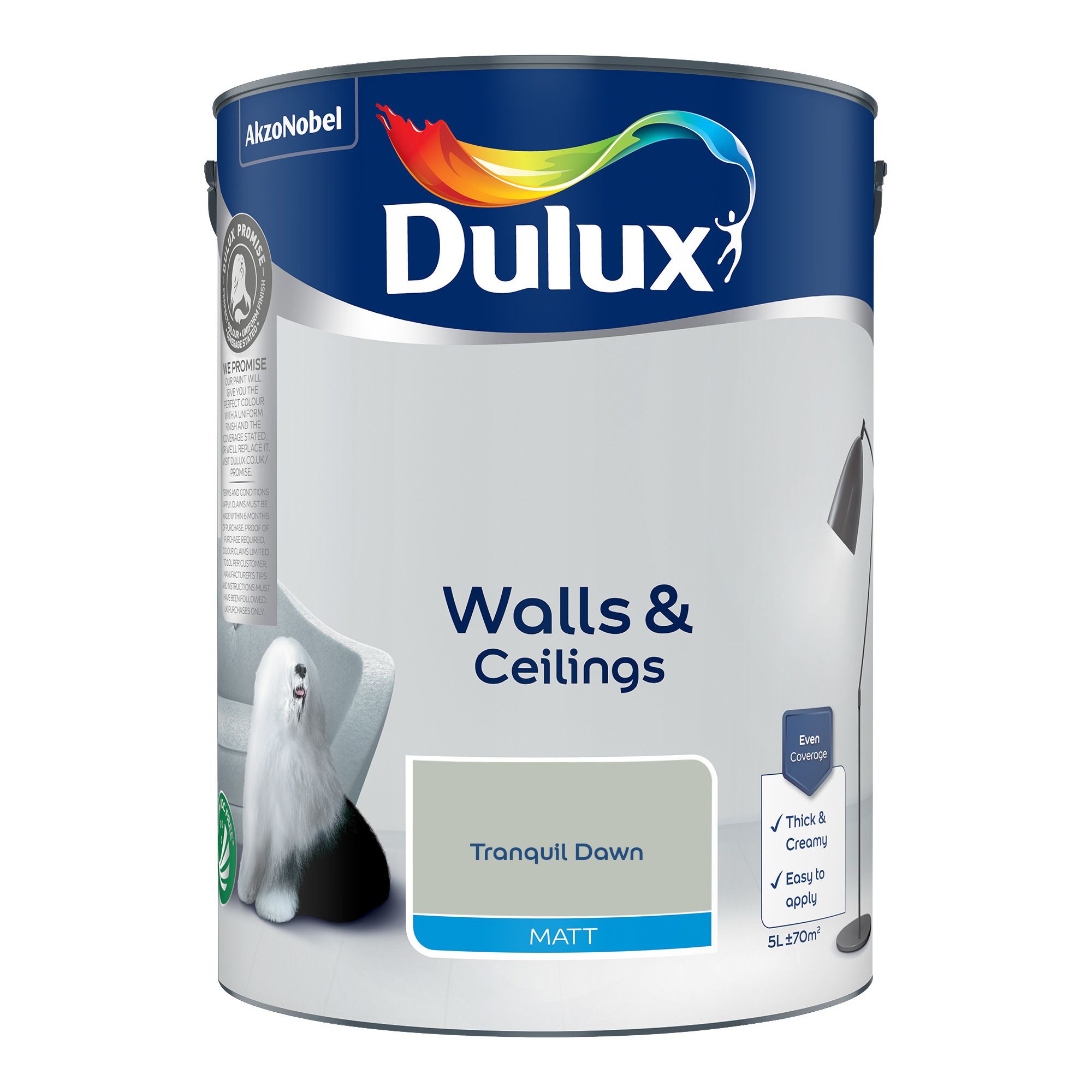 Dulux Tranquil Dawn Matt Wall & ceiling Emulsion paint, 5L