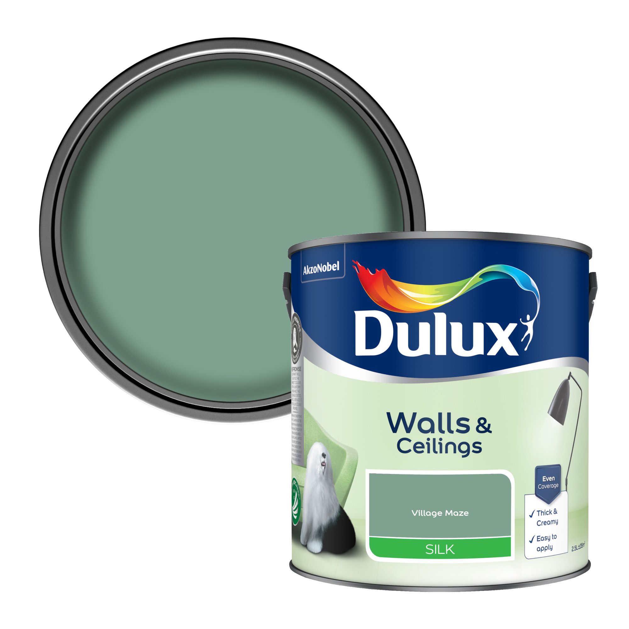 Dulux Village Maze Silk Wall & ceiling Emulsion paint, 2.5L