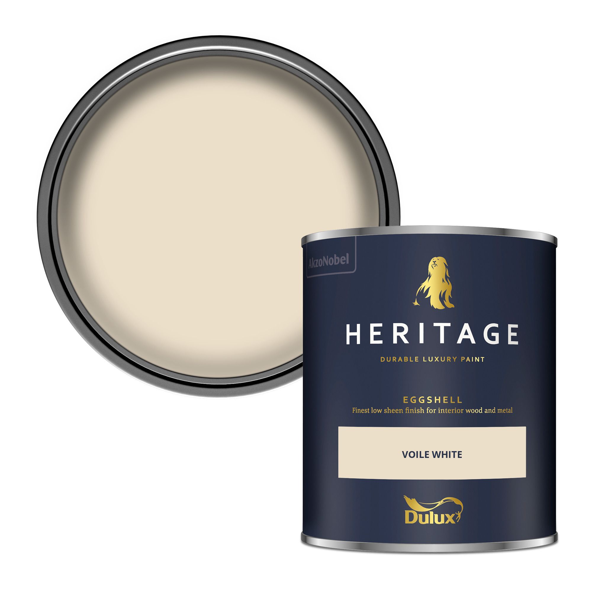 Dulux Vinyl Matt Voile White Eggshell Multi-surface Wall paint, 750ml