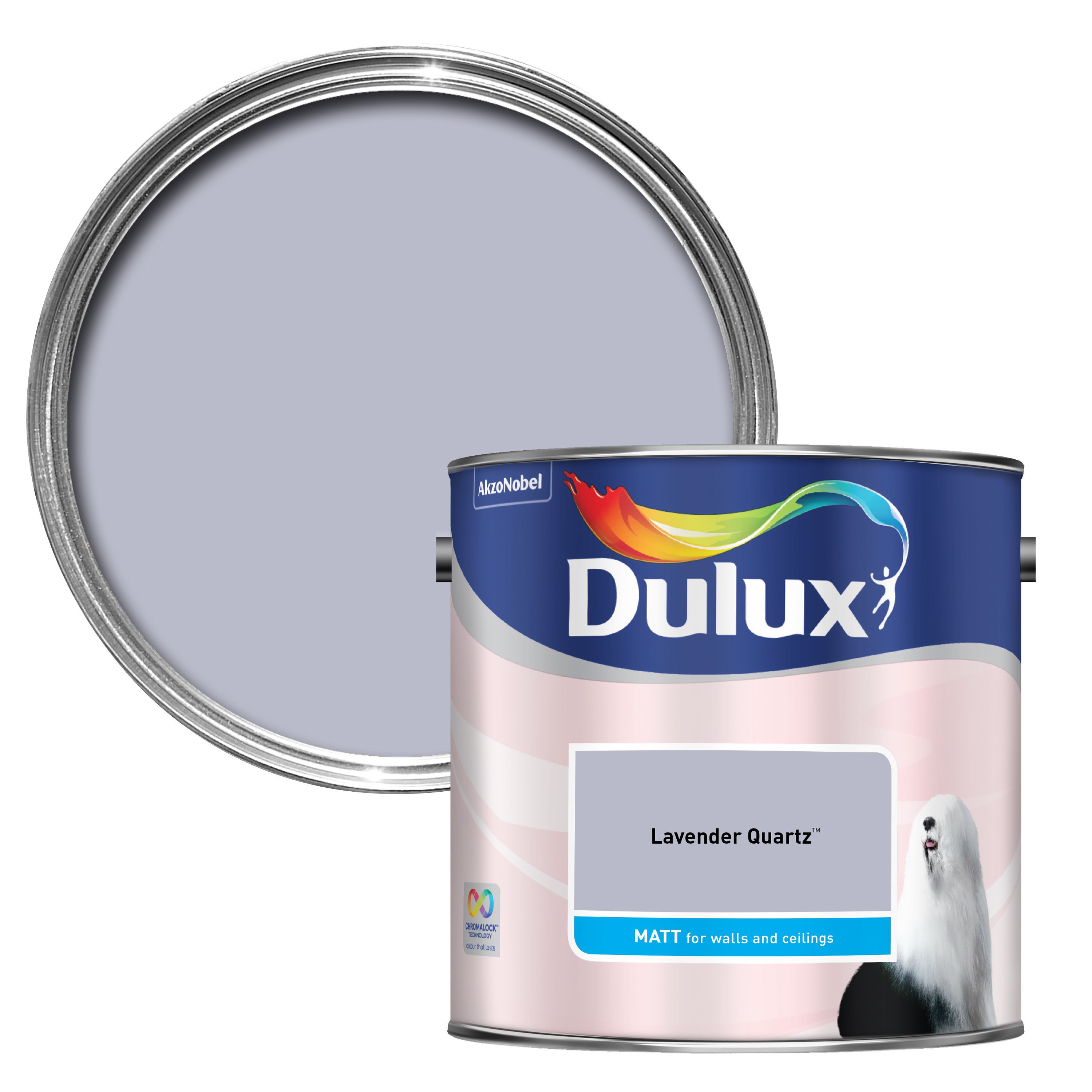 Dulux Walls & ceilings Lavender quartz Matt Emulsion paint, 2.5L