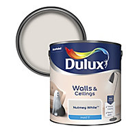 Dulux Walls & ceilings Nutmeg white Matt Emulsion paint, 2.5L