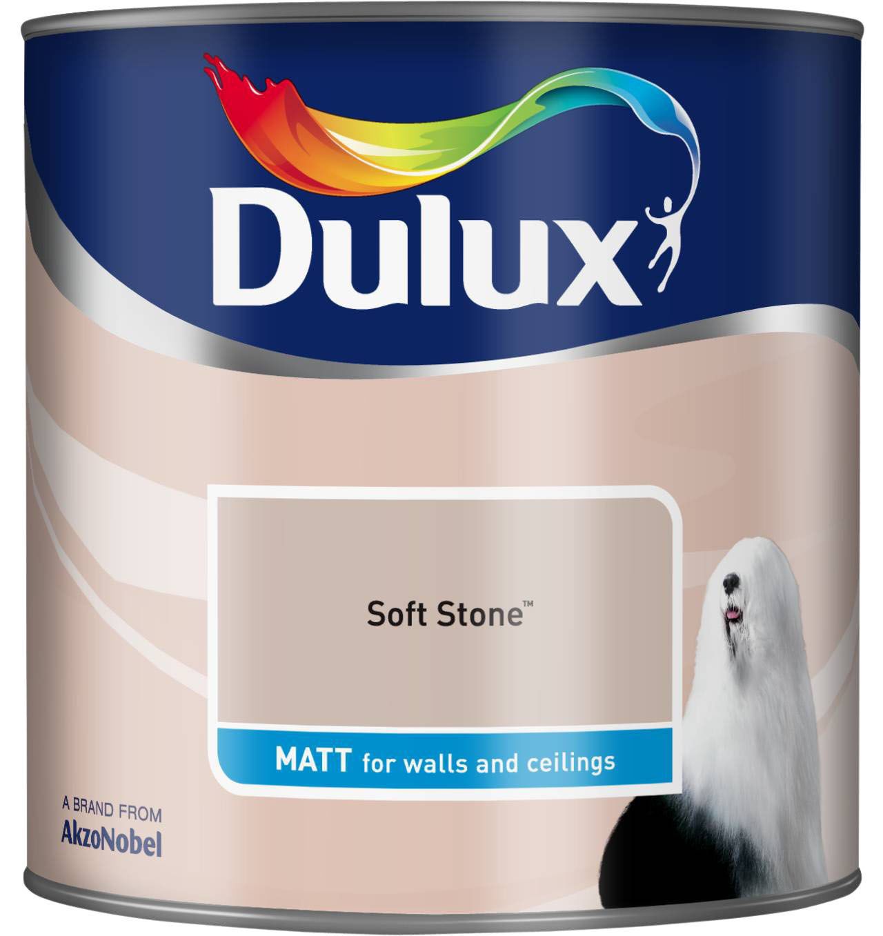 Dulux Walls & ceilings Soft stone Matt Emulsion paint, 2.5L