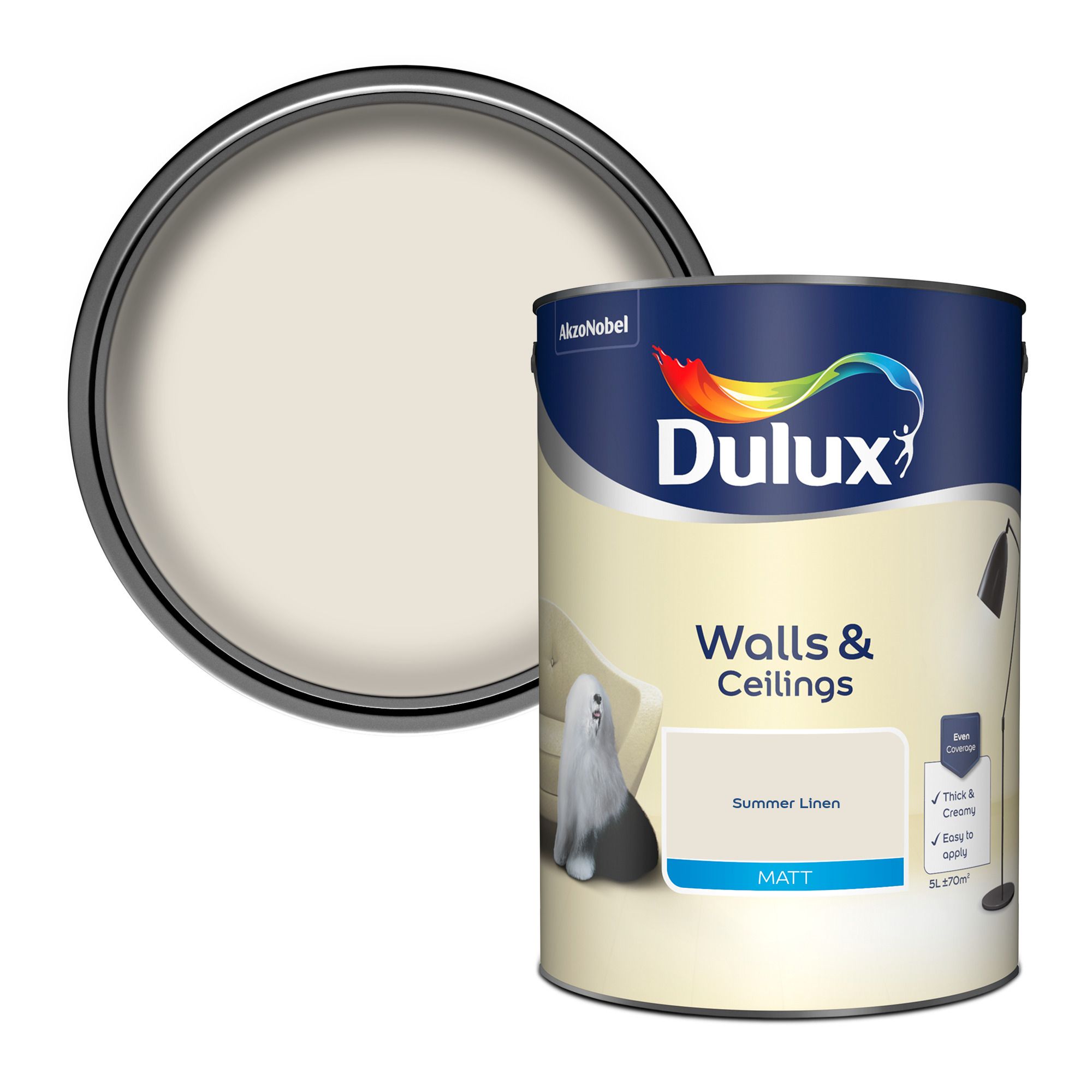 Dulux Pure Brilliant White - Matt Emulsion Paint - 5L