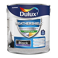 Dulux Weathershield Black Satin Metal & wood paint, 2.5L