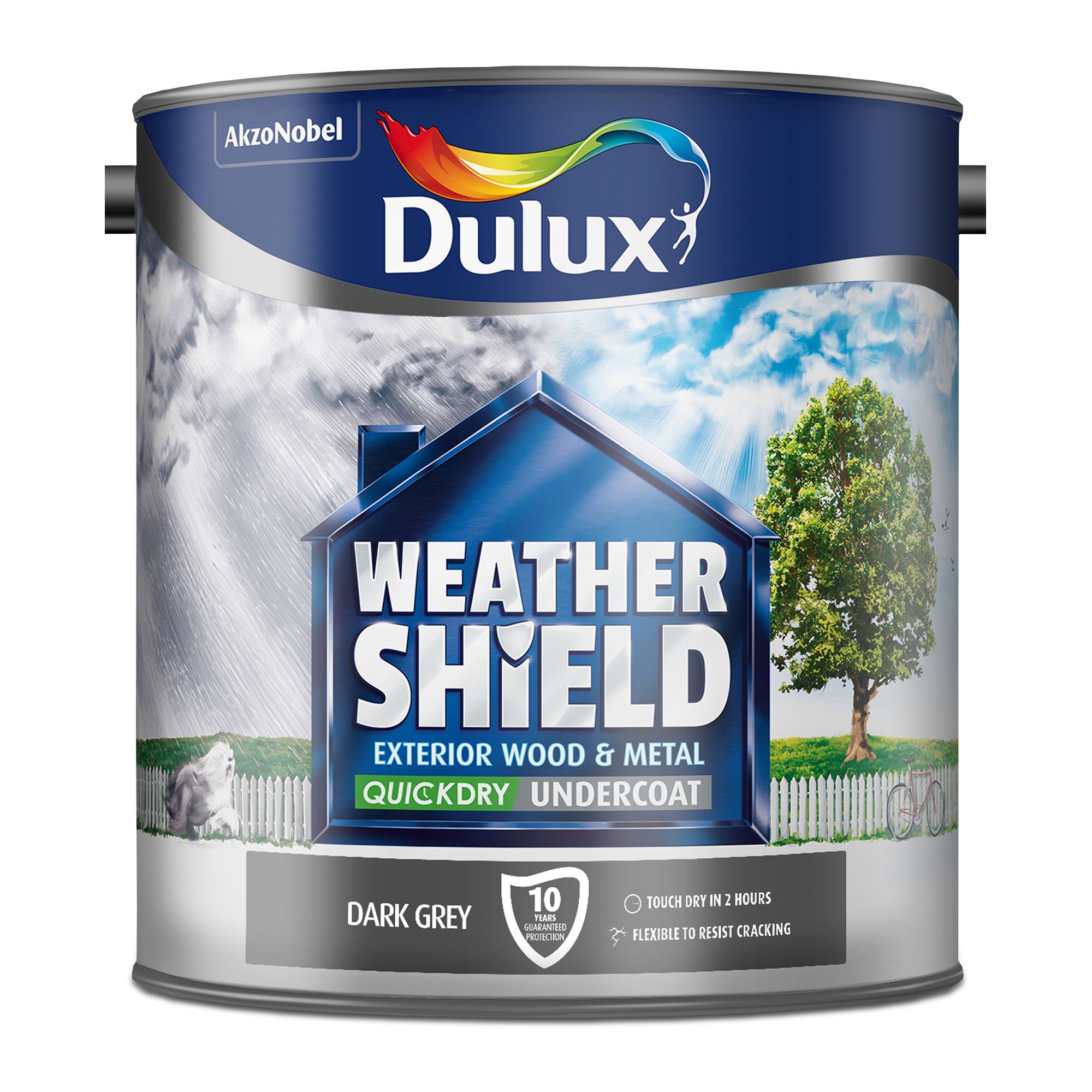 Dulux Weathershield Grey Metal & wood Undercoat, 2.5L