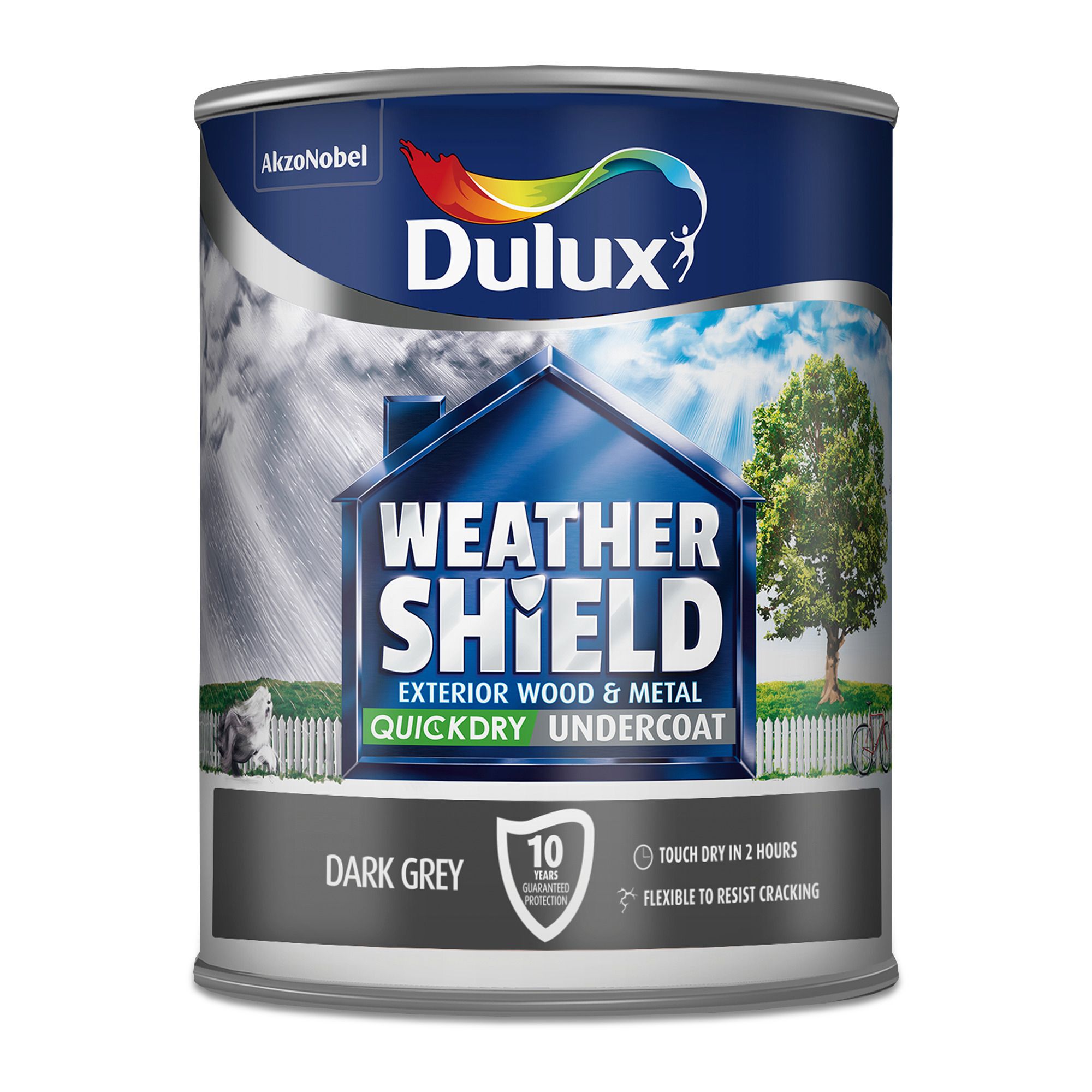 Dulux Weathershield Grey Metal & wood Undercoat, 750ml