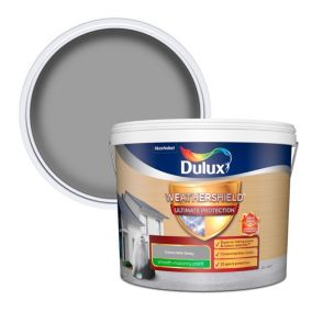 Dulux Weathershield Ultimate Concrete grey Smooth Matt Grey Masonry paint, 10L