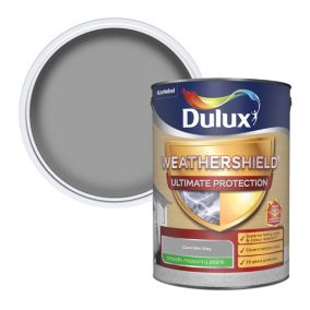 Dulux Weathershield Ultimate Concrete grey Smooth Matt Grey Masonry paint, 5L