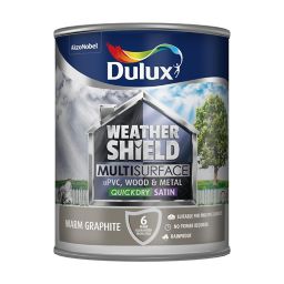 Dulux Weathershield Warm graphite Satin Multi-surface paint, 750ml