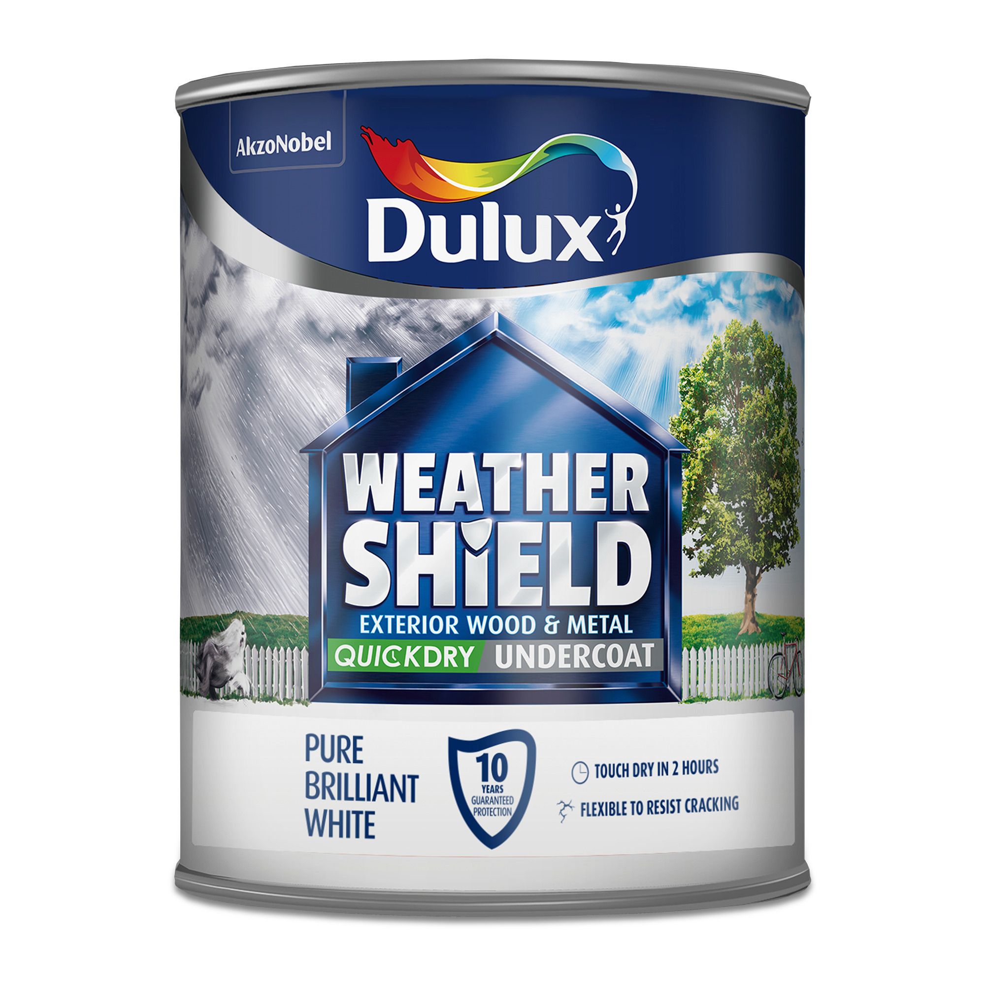 Dulux Weathershield White Metal & wood Undercoat, 750ml