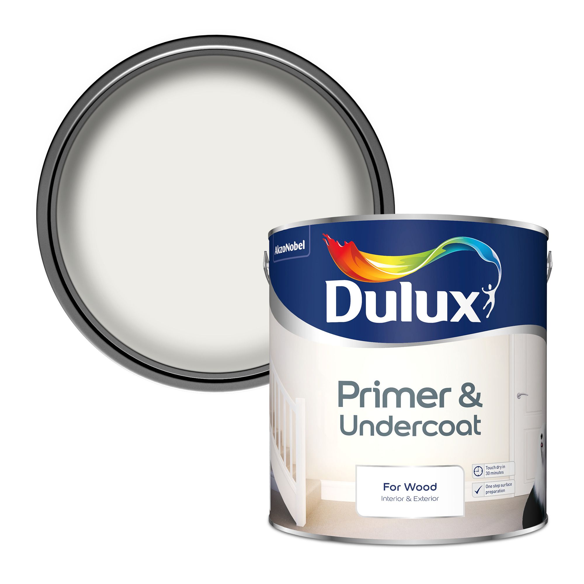 Dulux Wood White Wood Primer & undercoat, 2.5L