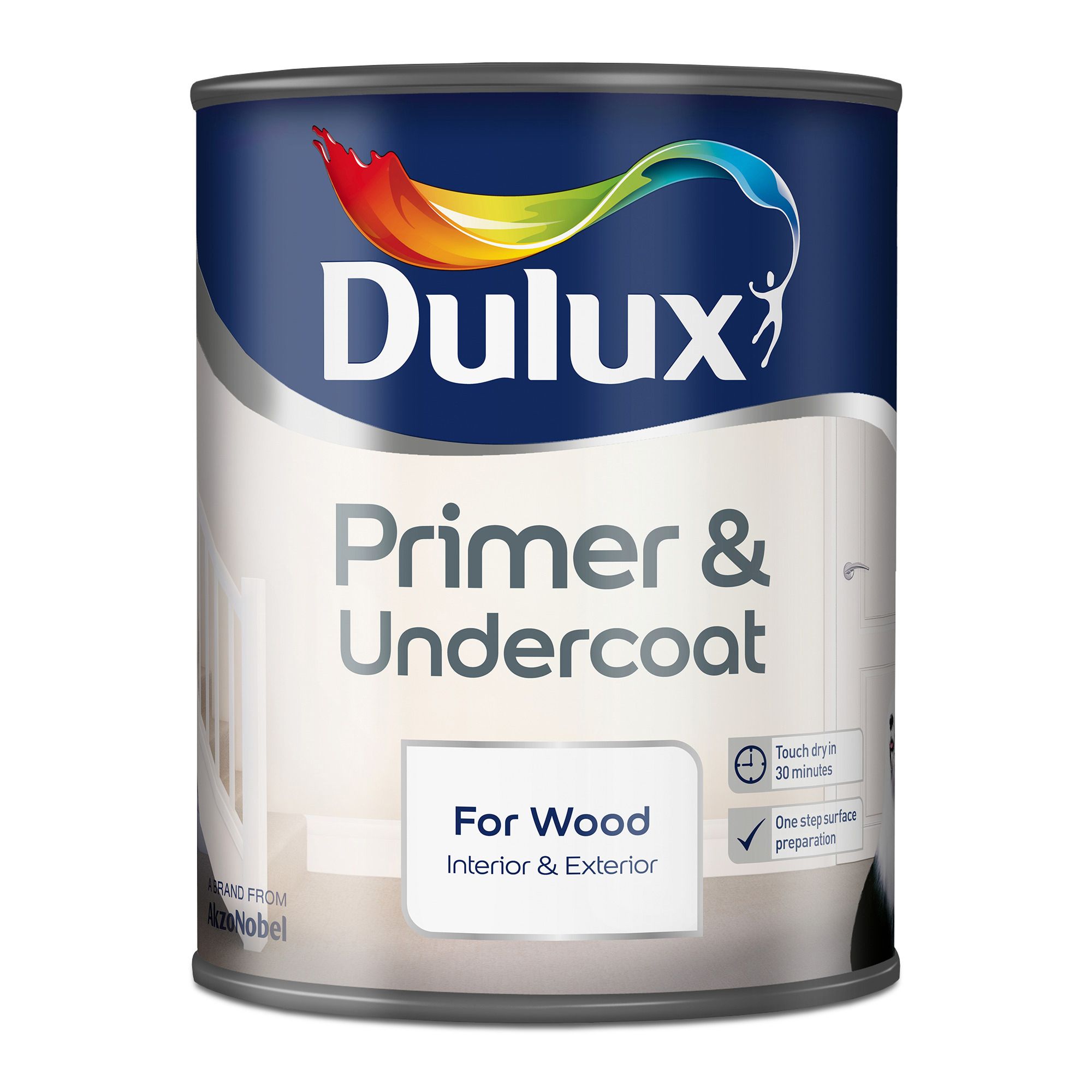 Dulux Wood White Wood Primer & undercoat, 750ml