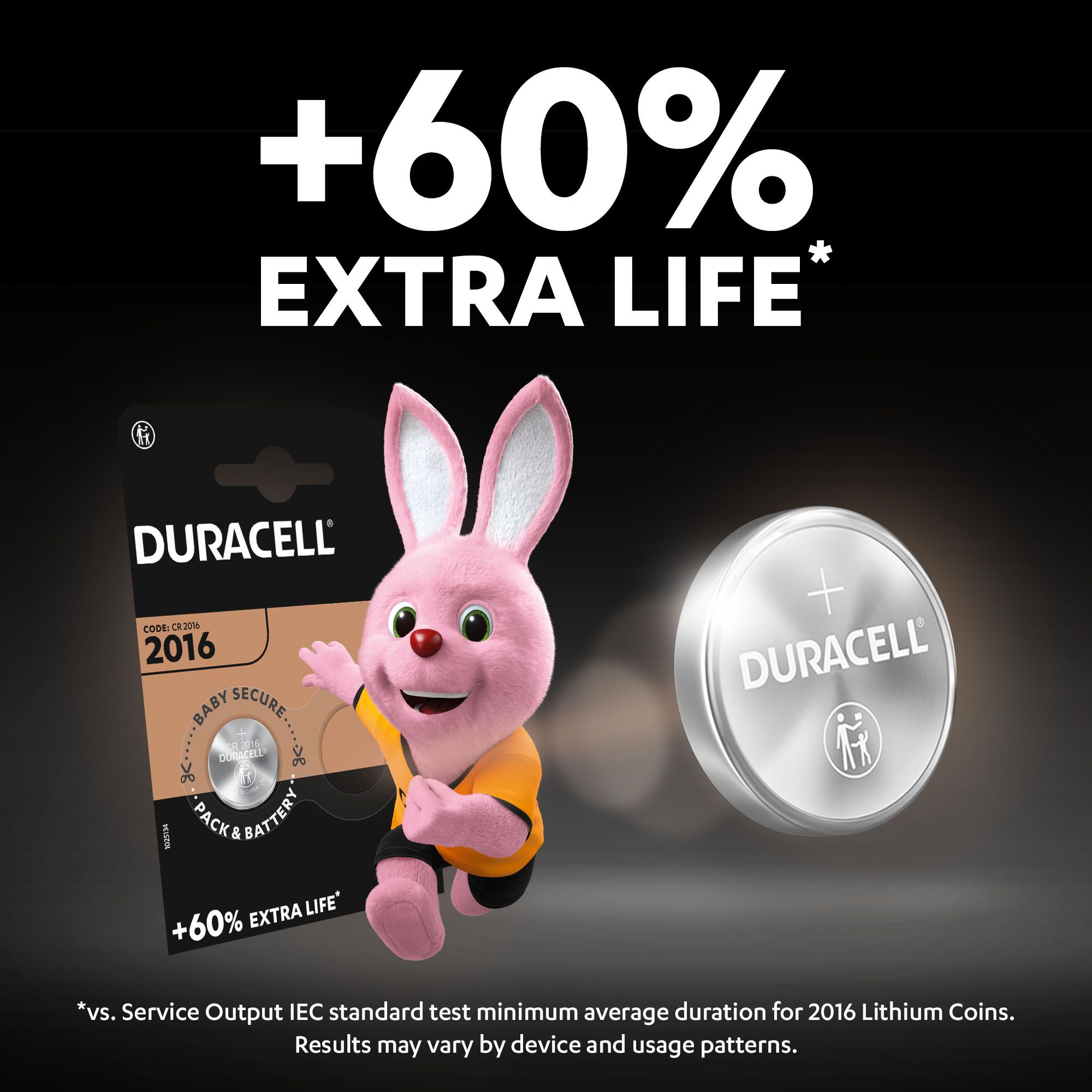 Duracell CR2016 Batteries, Pack of 2