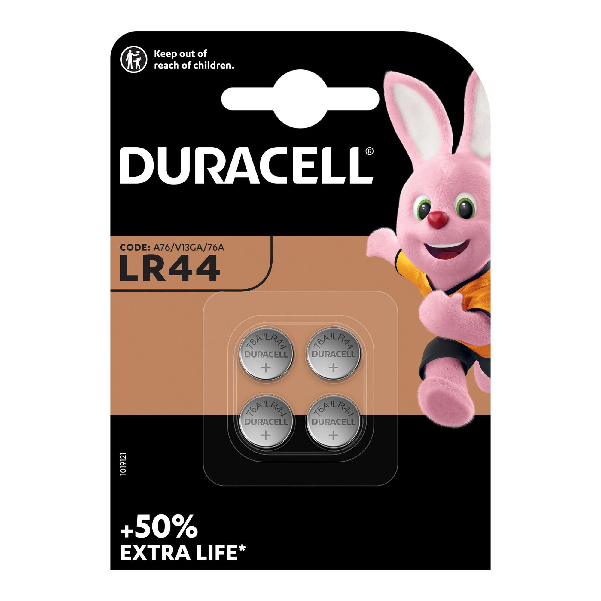 Duracell LR44 Battery, Pack of 4