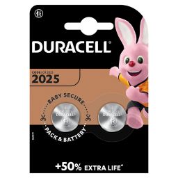 Duracell Non-rechargeable CR2025 Battery, Pack of 2