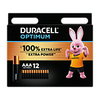 Duracell Optimum 1.5V AAA Batteries, Pack of 12