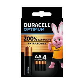 Duracell Optimum AA Battery, Pack of 4
