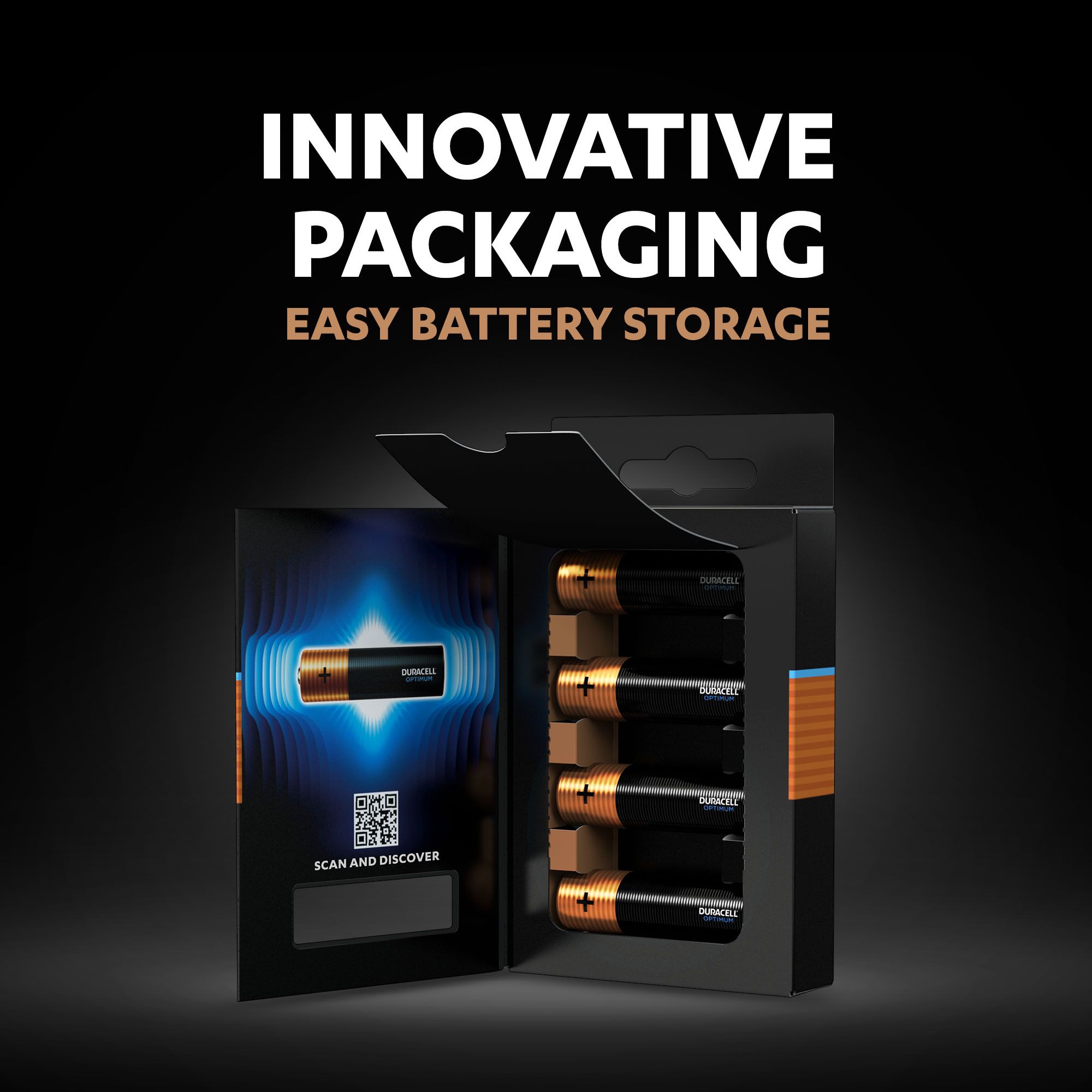 Duracell Optimum AA Battery, Pack of 4