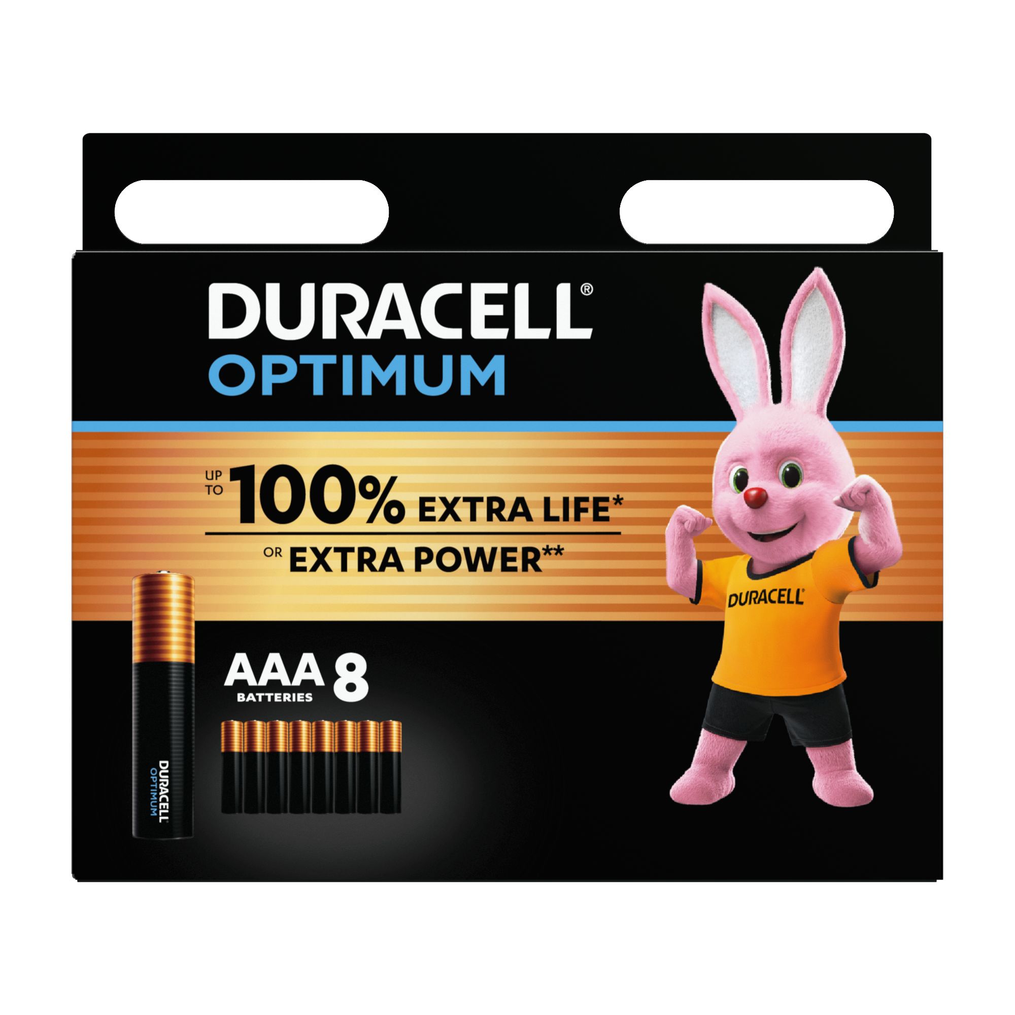 Duracell Optimum AAA Battery, Pack of 8