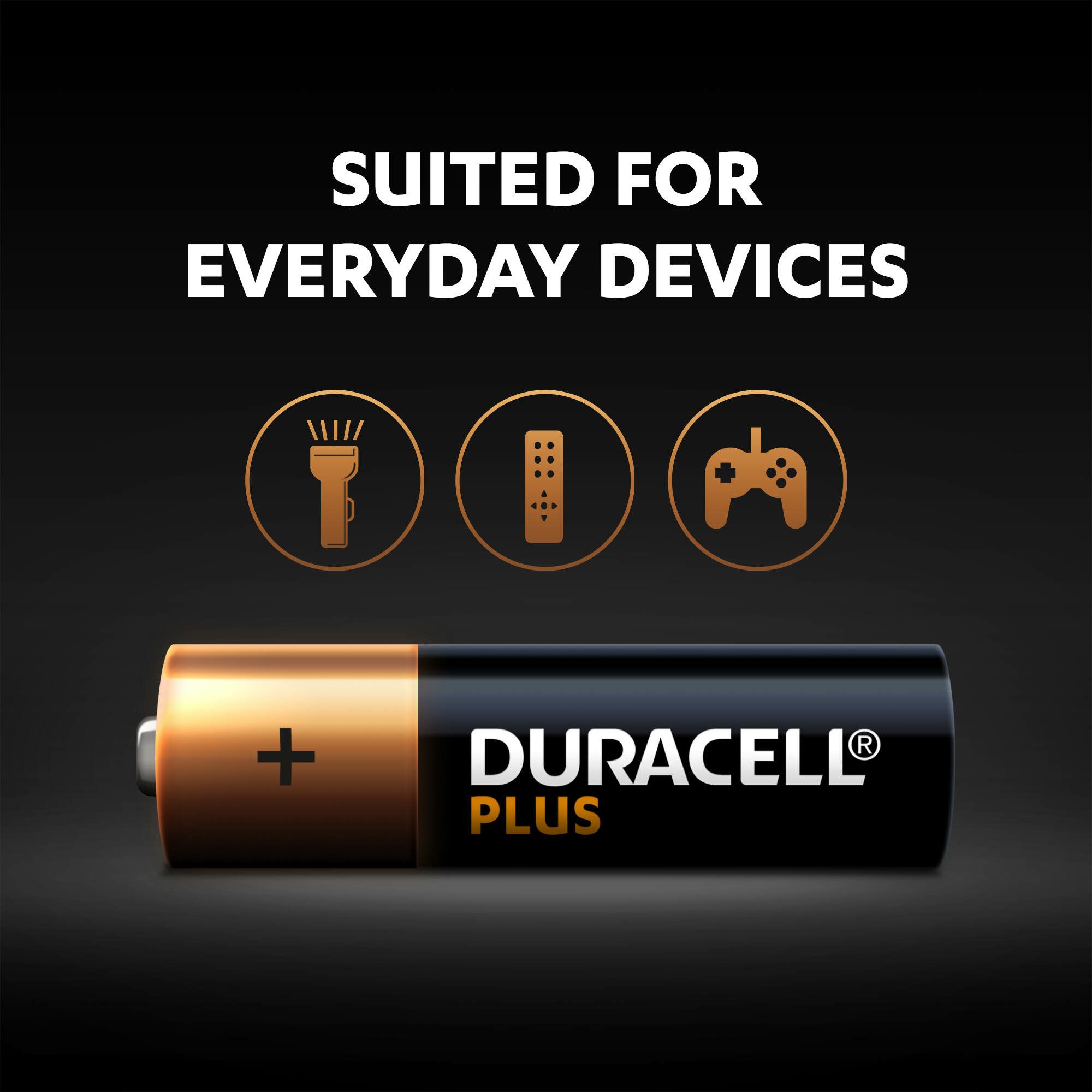 Duracell Plus AA Battery, Pack of 8