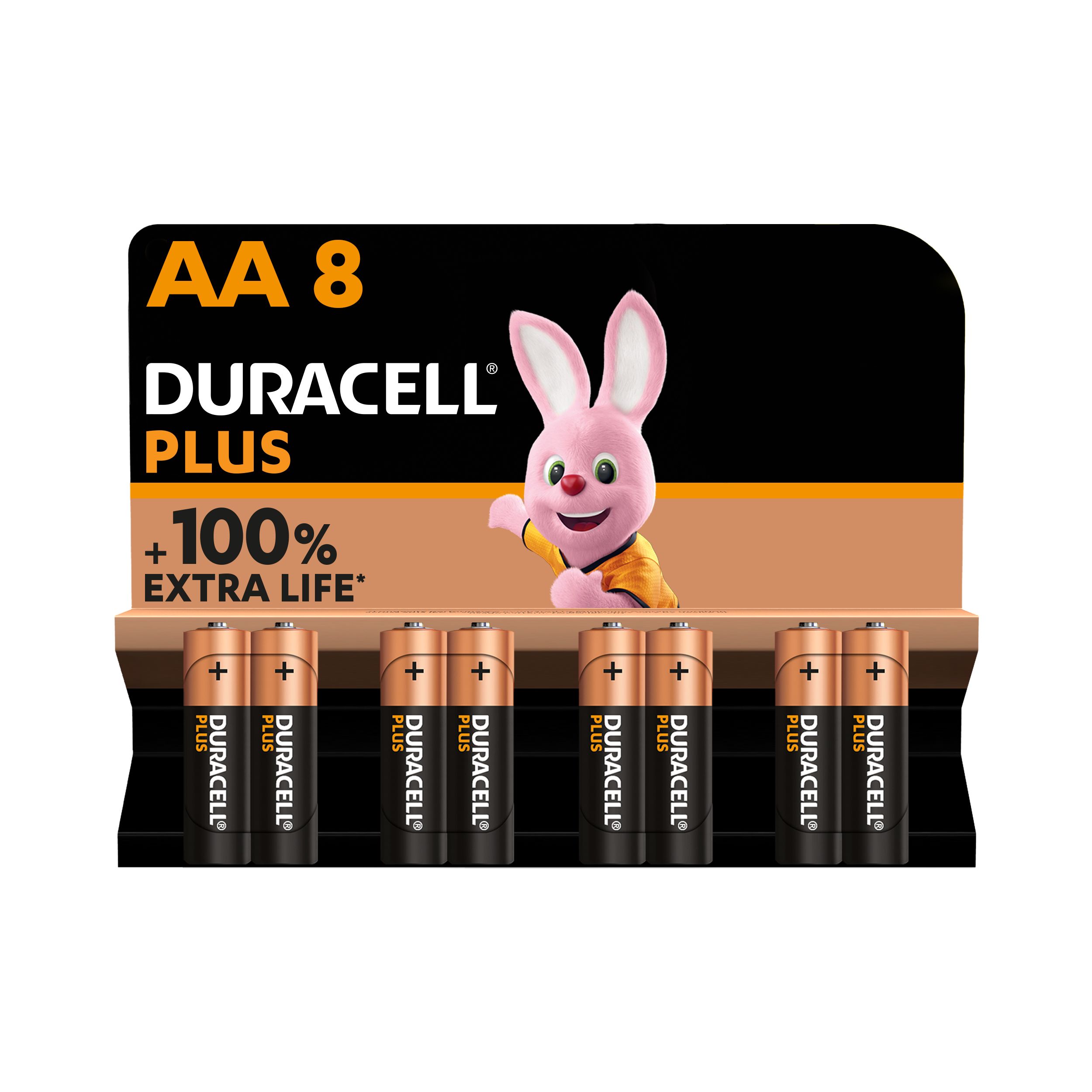 Duracell Plus AA Battery, Pack of 8