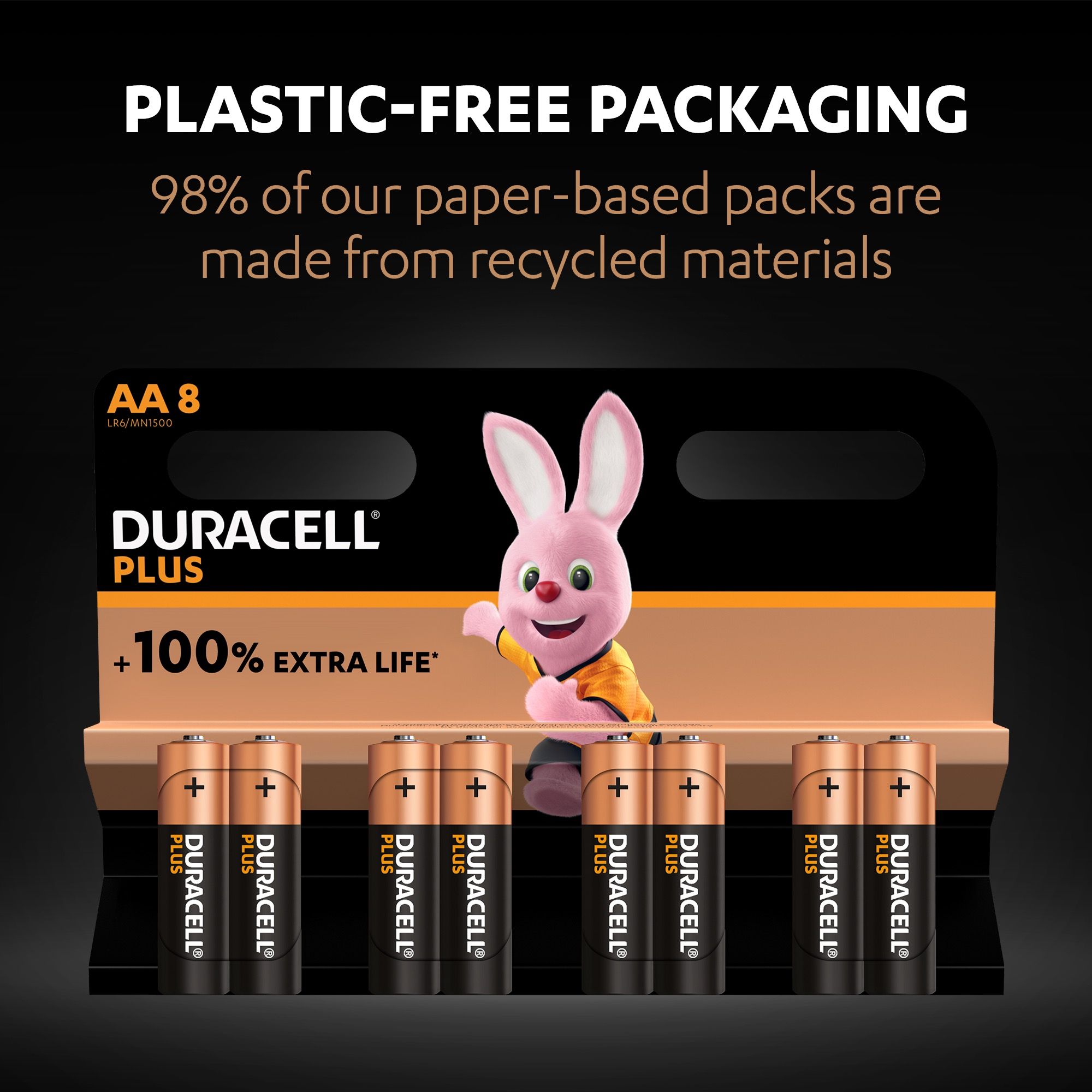 Duracell Plus AA Battery, Pack of 8