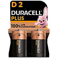 Duracell Plus D (LR20) Battery, Pack of 2