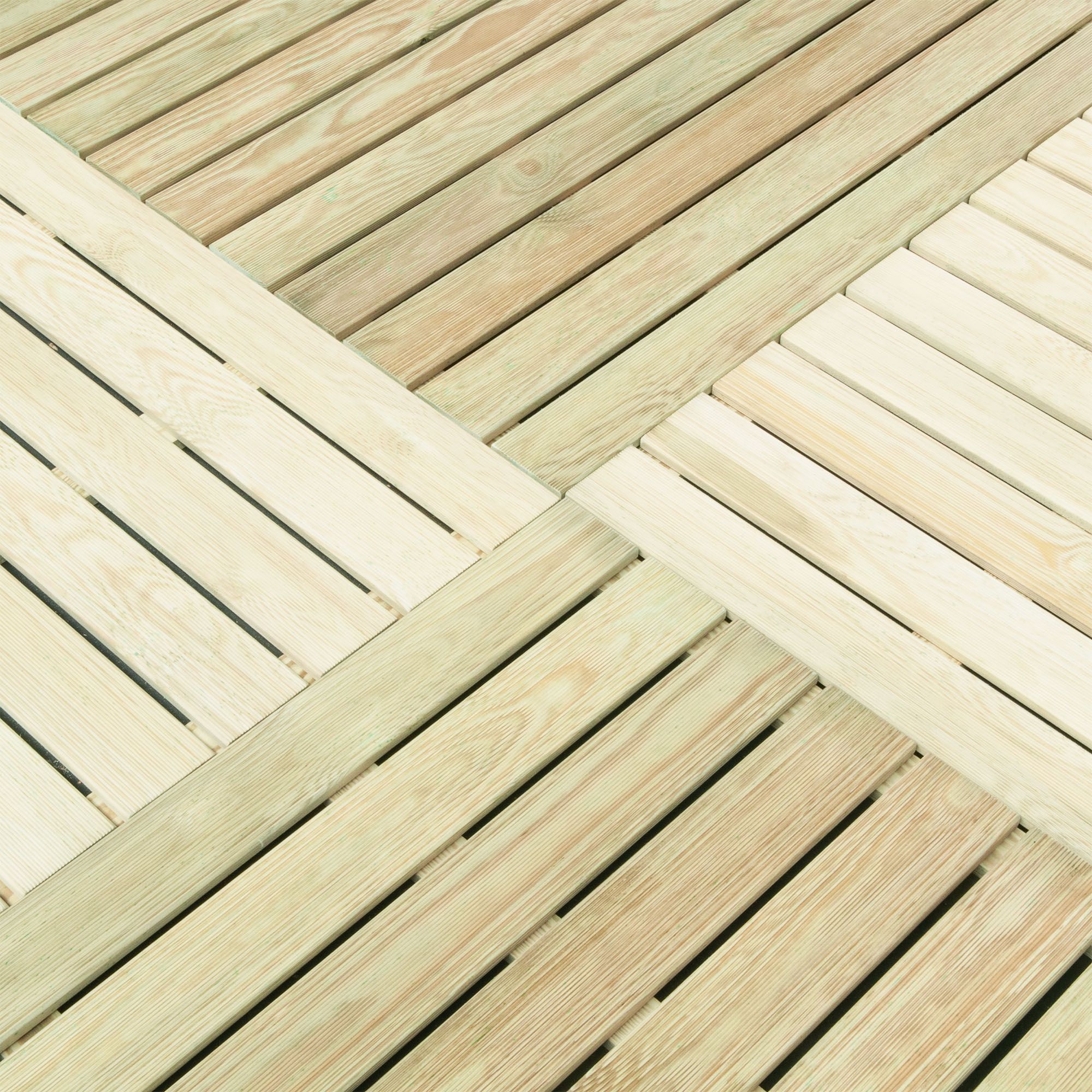 Durance Green Softwood Deck tile (L)1m (W)1000mm (T)28mm