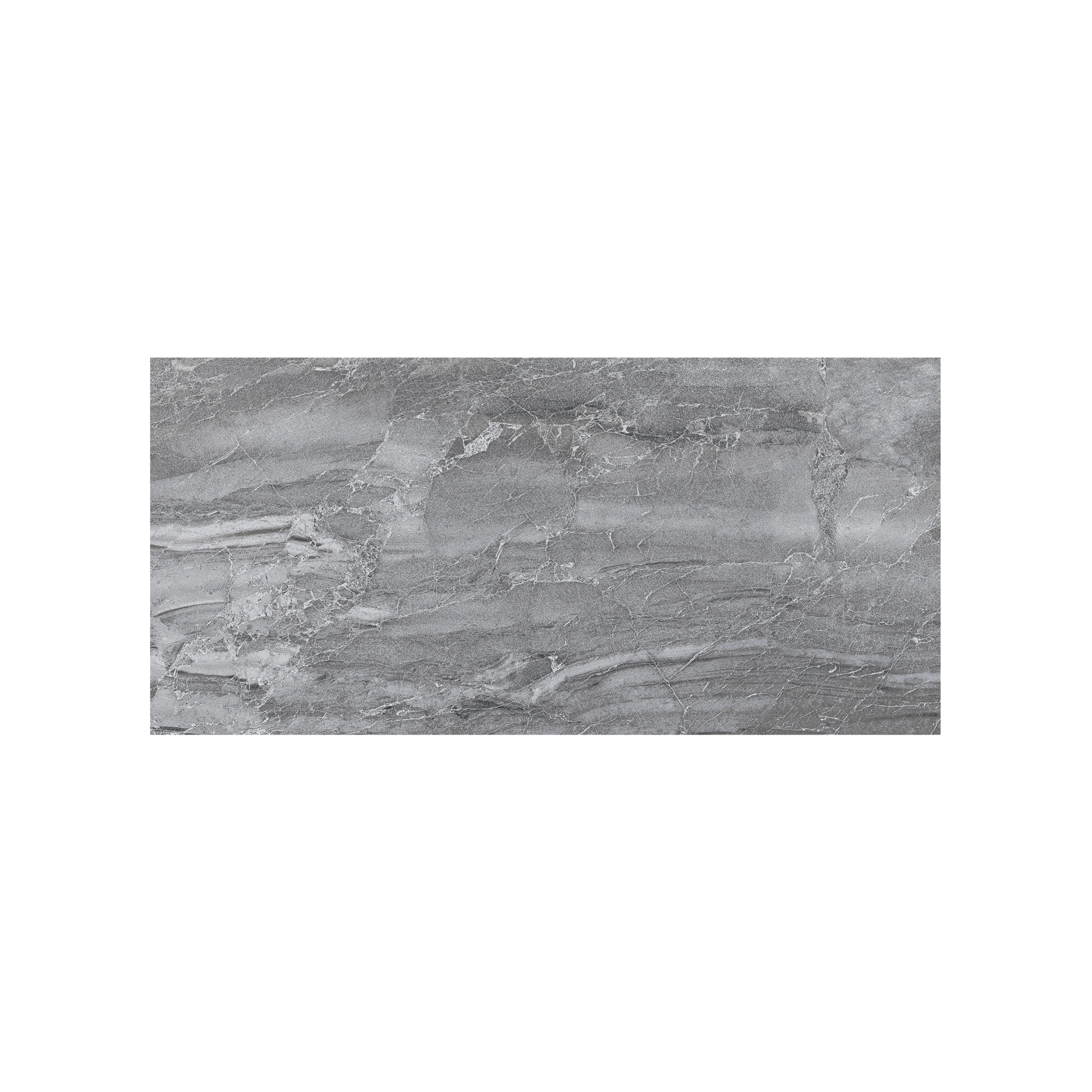 Duratile Designs Lavastone Grey Gloss Stone effect Porcelain Wall & floor Tile Sample