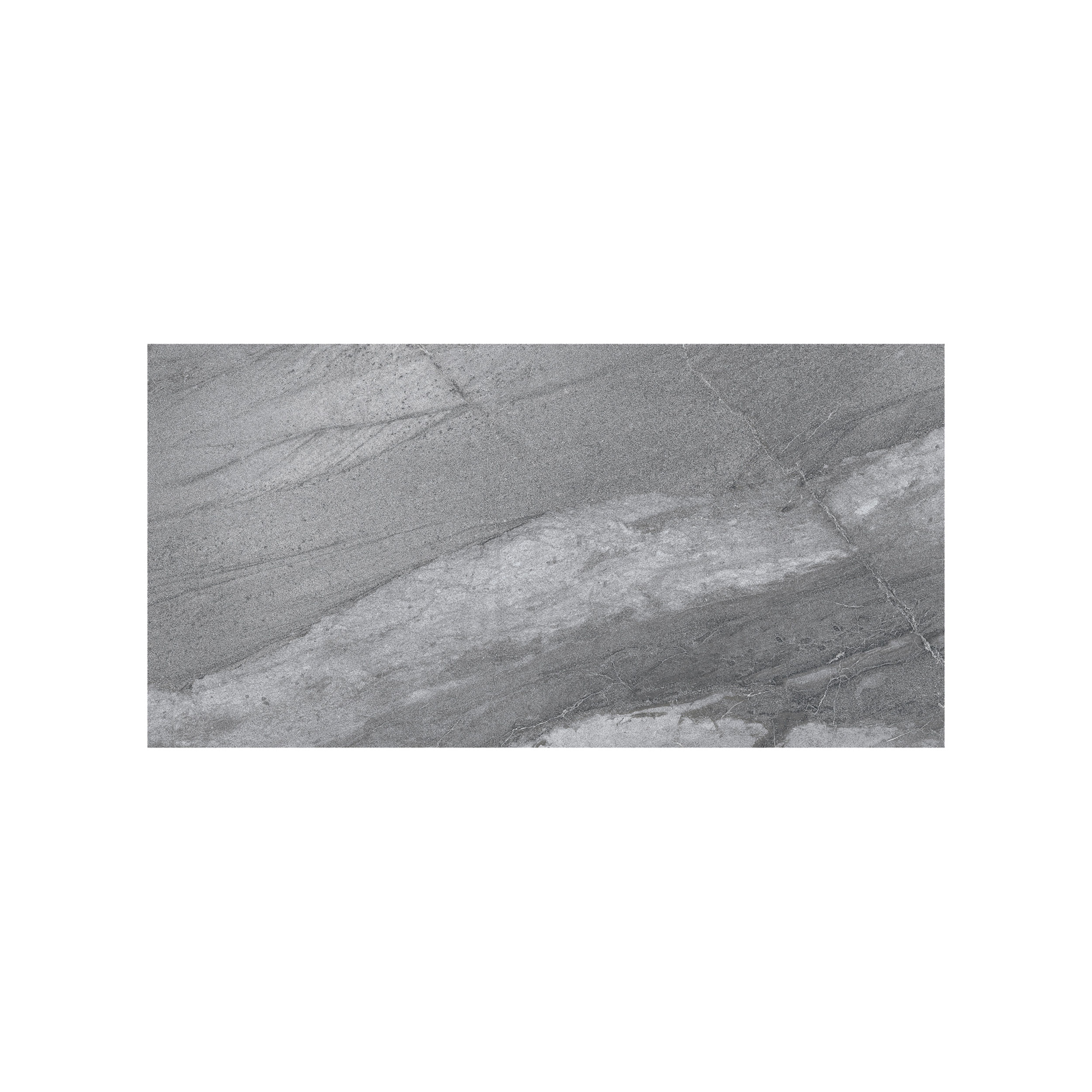Duratile Designs Lavastone Grey Gloss Stone effect Porcelain Wall & floor Tile Sample