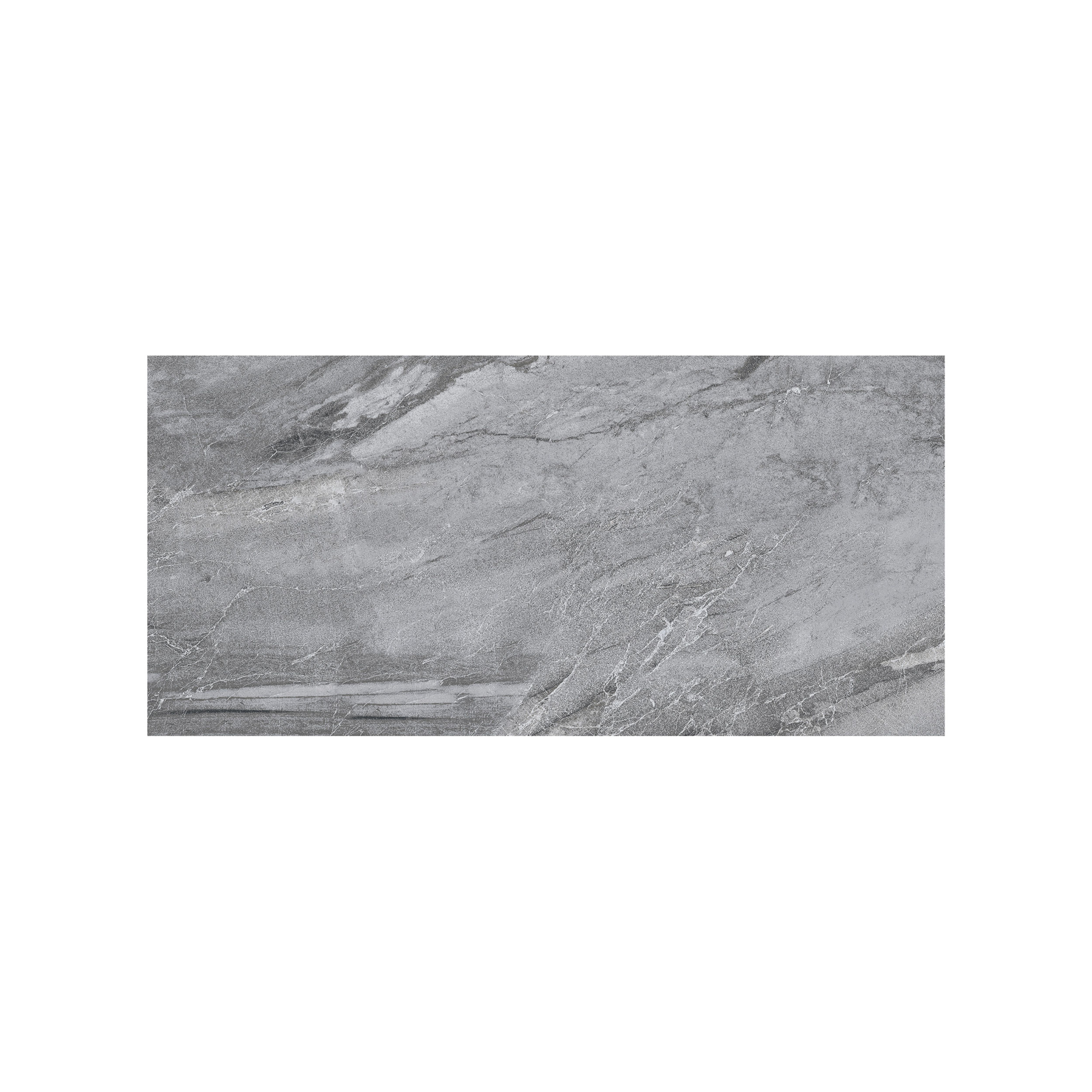 Duratile Designs Lavastone Grey Gloss Stone effect Porcelain Wall & floor Tile Sample