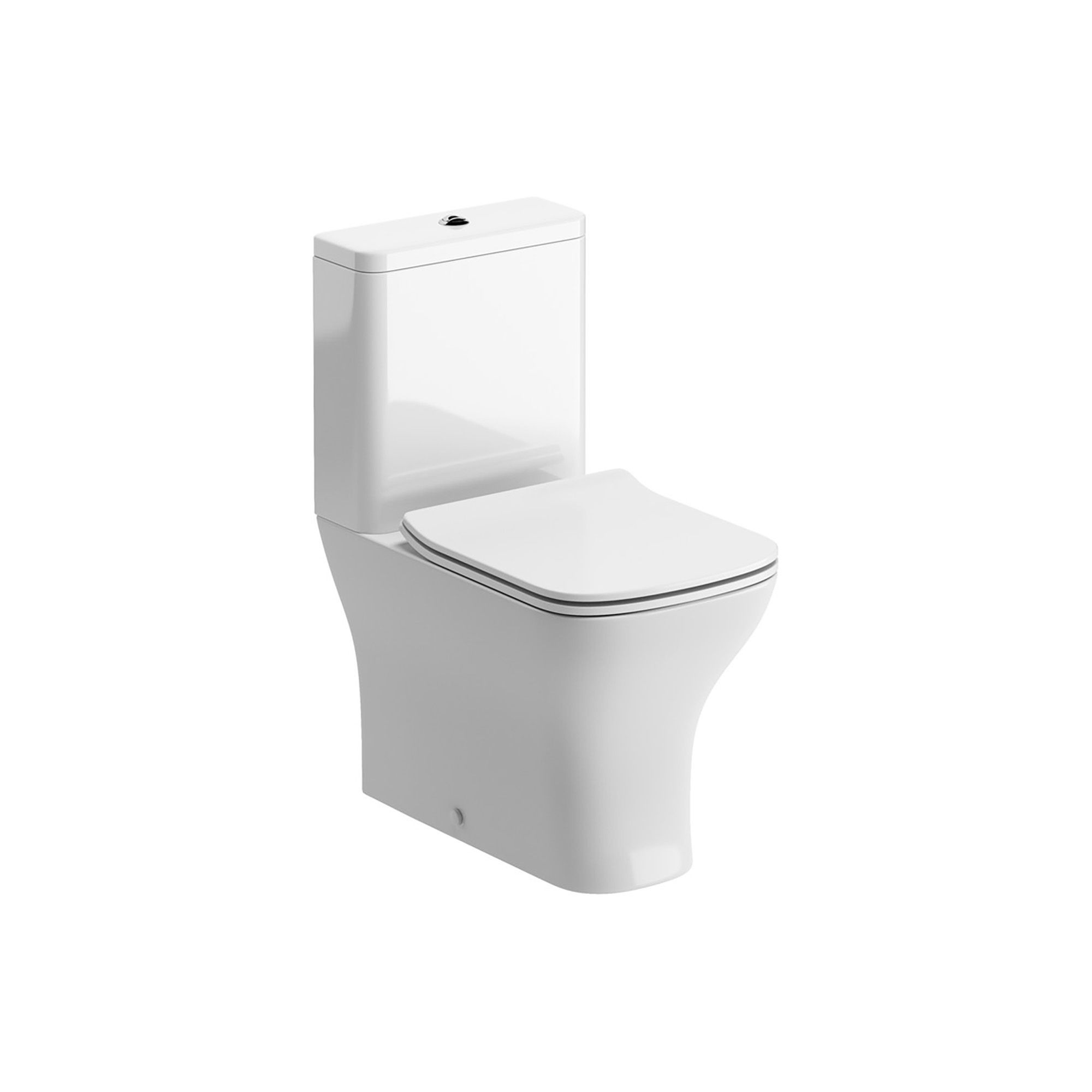 Durleigh White Slim Closed back Toilet set with Soft close seat & Close coupled cistern