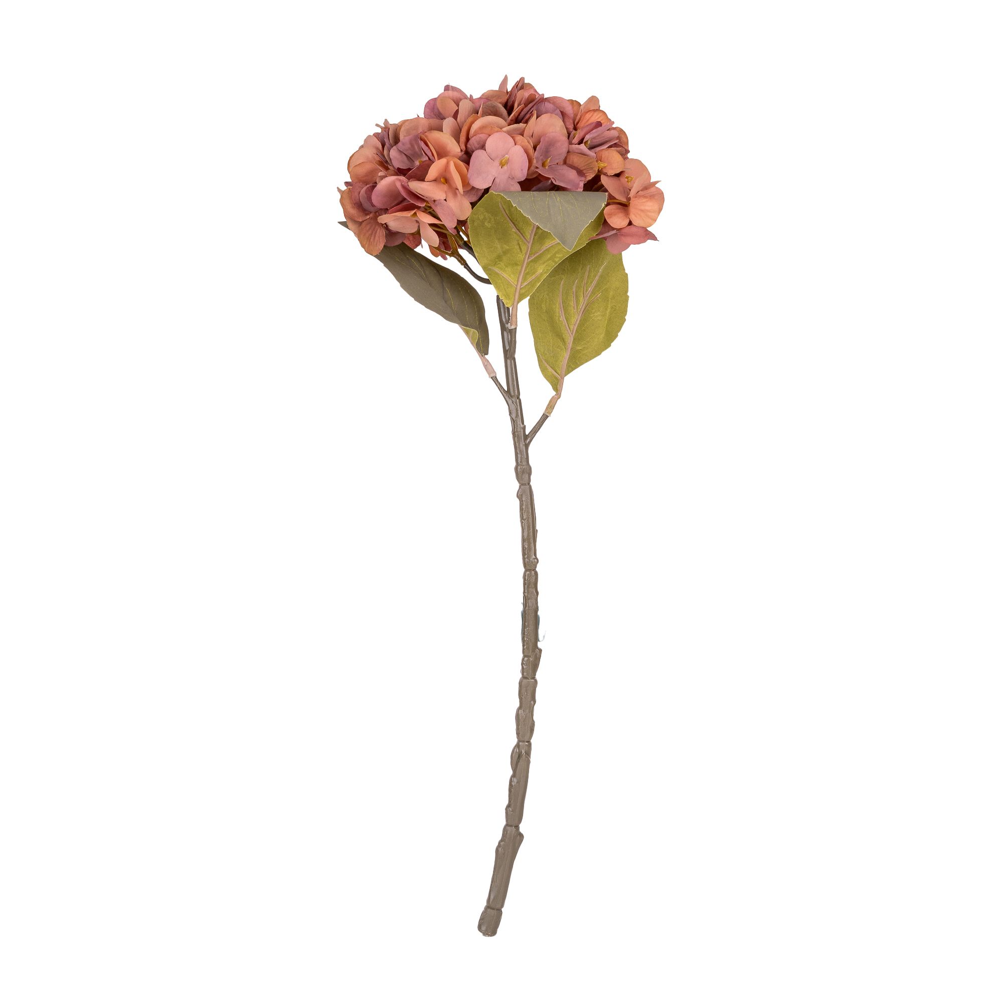 Dusky pink Hydrangea Single stem Artificial flower (H) 480mm